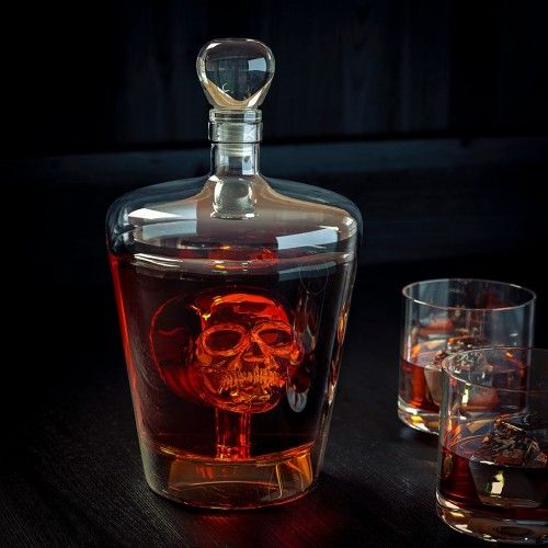 Transparant glazen schedelkaraf 1 Liter