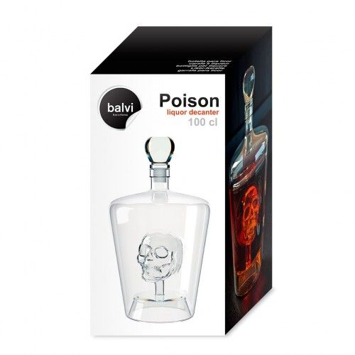 Transparant glazen schedelkaraf 1 Liter