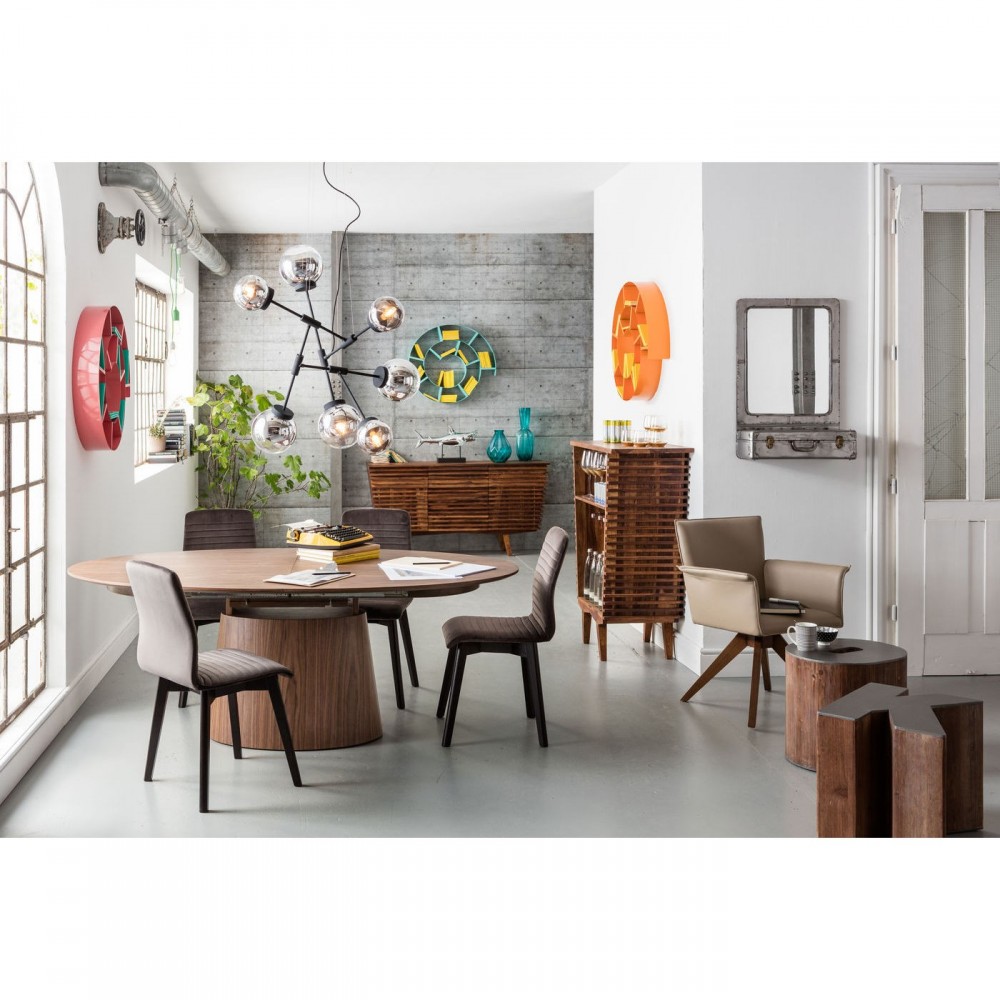 Mesa de comedor extensible Benvenuto 200 madera de nogal
