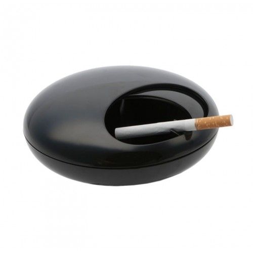 Cinzeiro redondo galet design melamnine preto