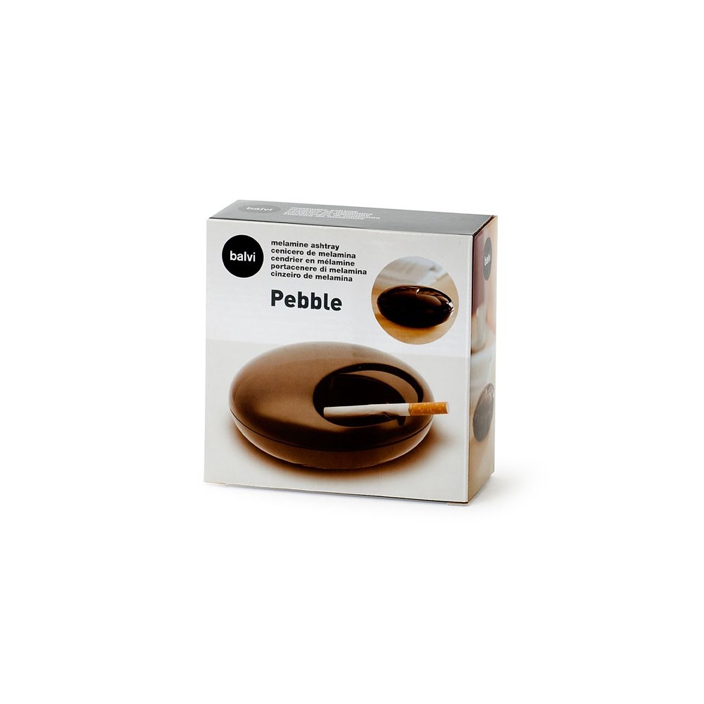 Cinzeiro redondo galet design melamnine preto