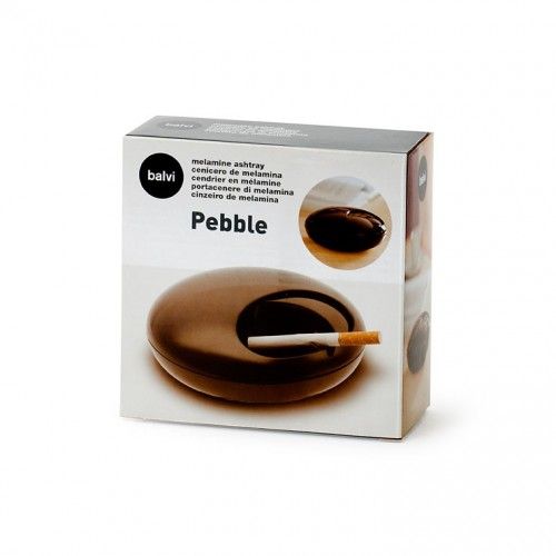 Cinzeiro redondo galet design melamnine preto