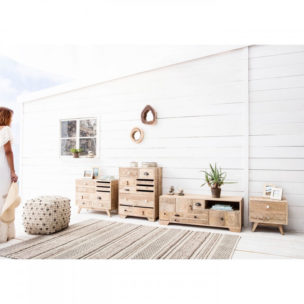 2 drawers in ethnic light wood Puro