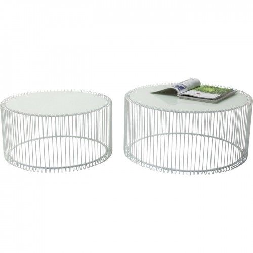 Conjunto de 2 Tabelas de Baixo Branco Fio