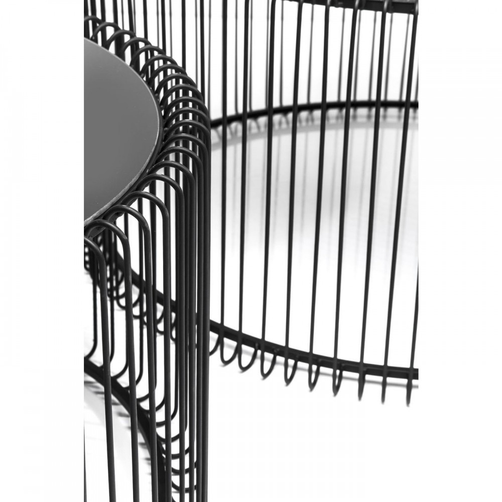 Set aus 2 schwarzen Wire-Couchtischen