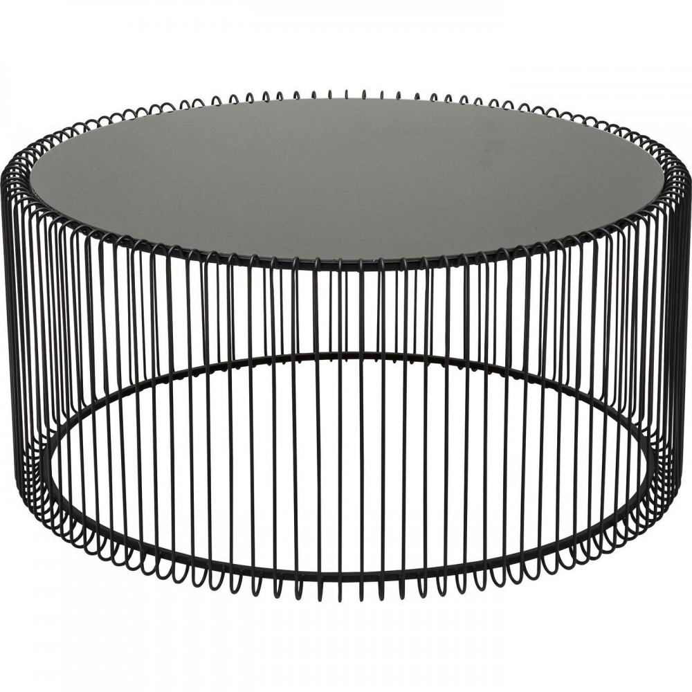 Set aus 2 schwarzen Wire-Couchtischen