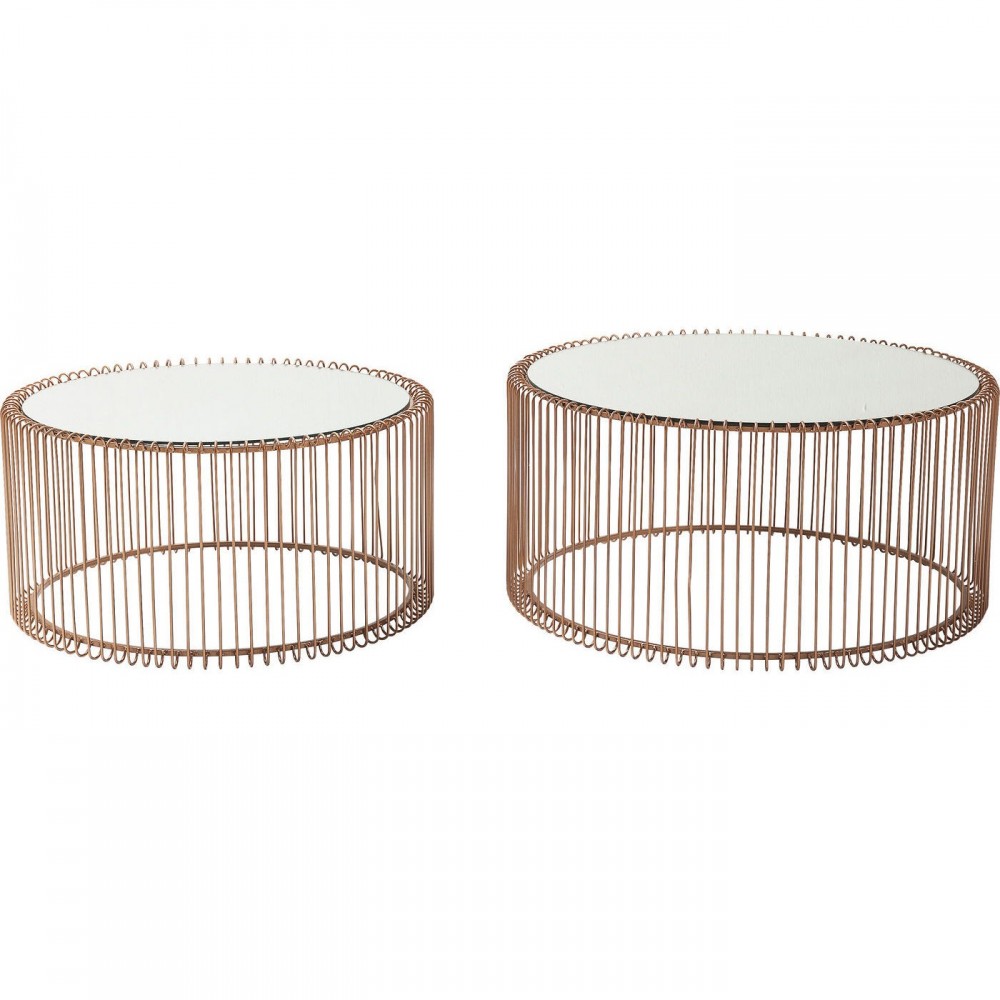 Set de 2 tables basses cuivre Wire